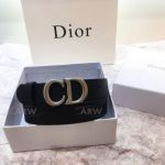 AAA Quality Dior Black Leather Belt SS Buckle